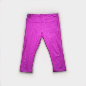 Athleta Ultimate Stash Pocket Printed Capri Legging Pink Size‎ XL